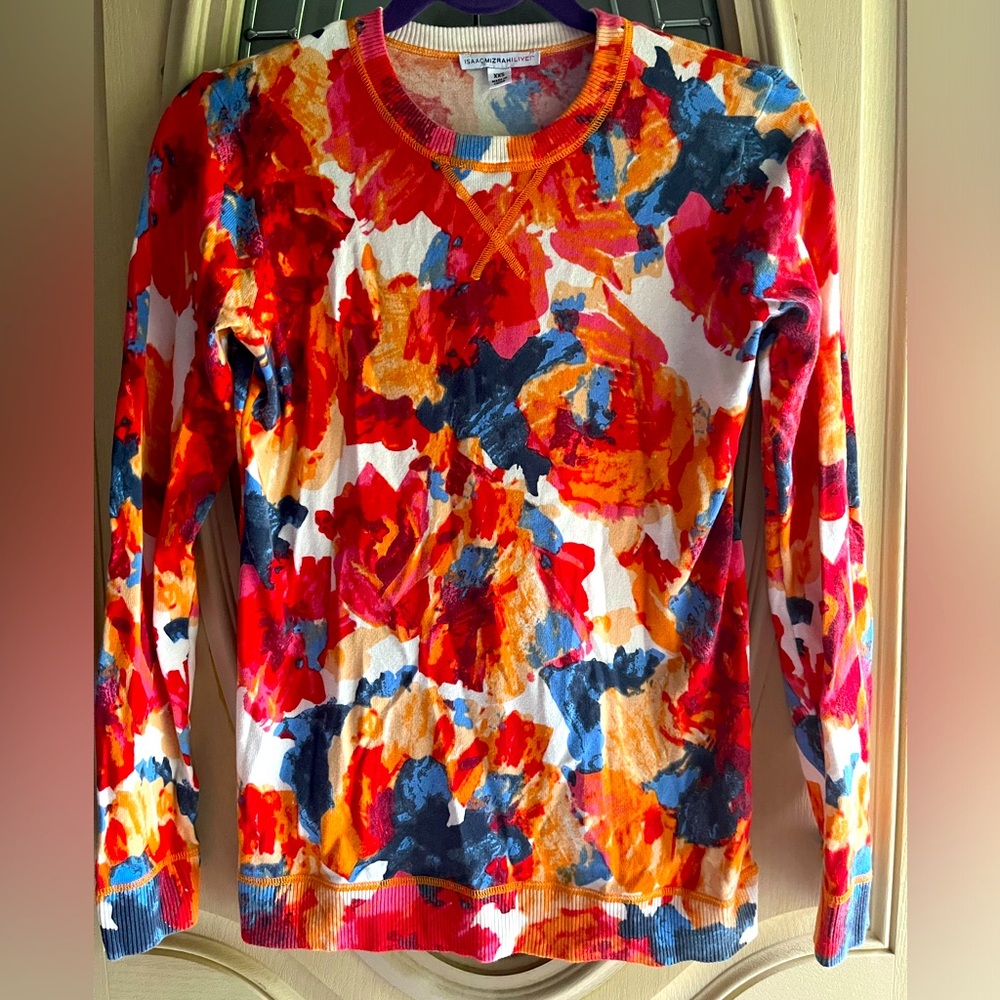 Isaac Mizrahi floral sweater XXS